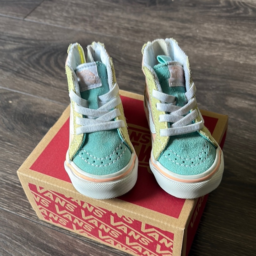 Vans Blue and Yellow Canvas Sneakers Low-Top